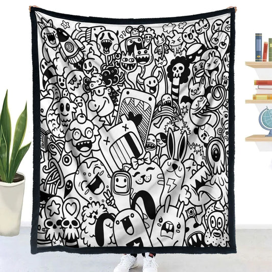 Handmade DIY Coloring Blanket Animal Design Color Your Own Blanket Interactive Parent Child Art Blanket For Kids Family Fun