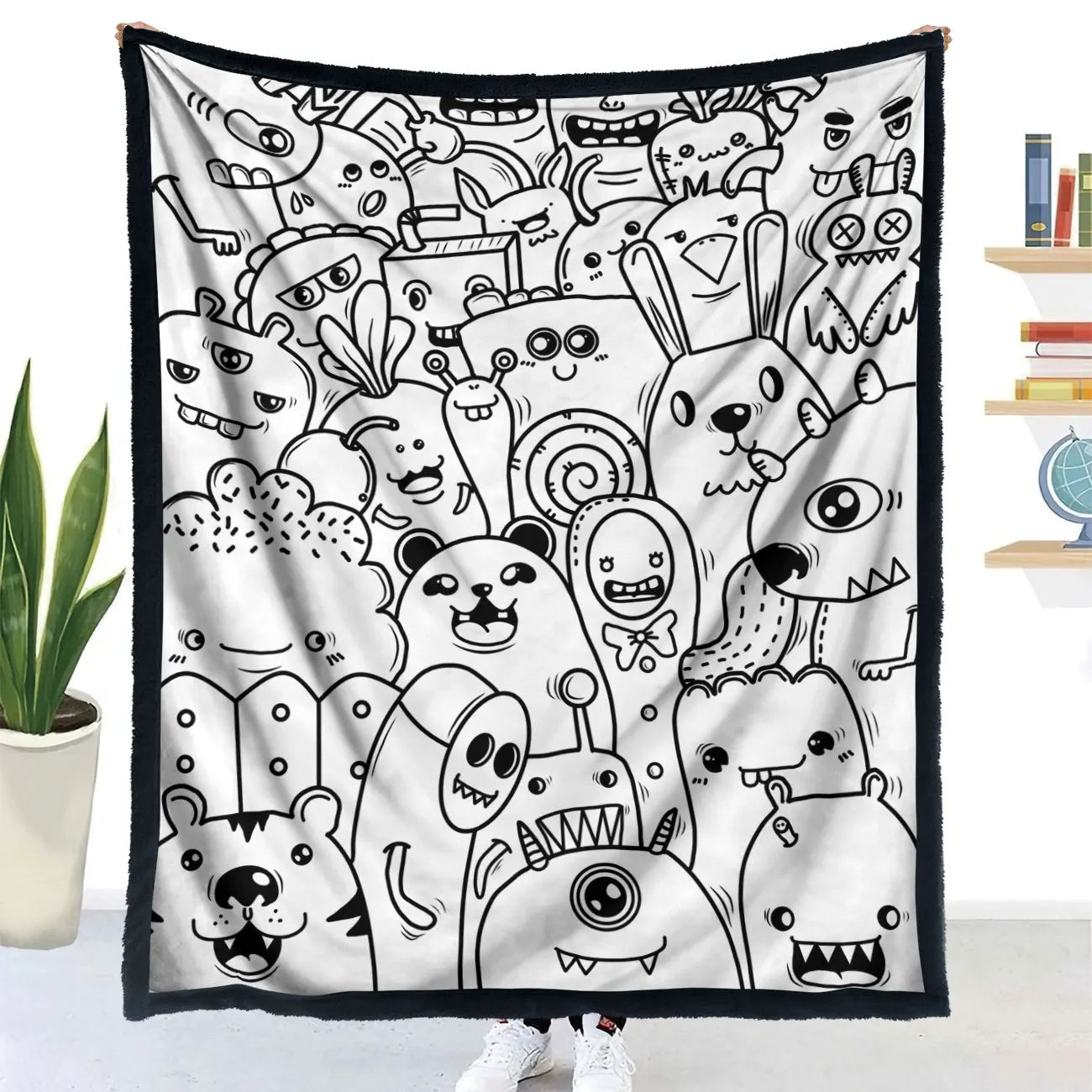 Handmade DIY Coloring Blanket Animal Design Color Your Own Blanket Interactive Parent Child Art Blanket For Kids Family Fun