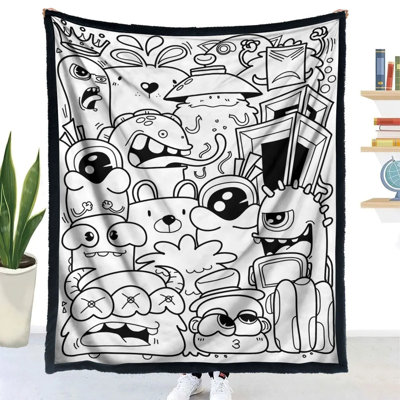 Handmade DIY Coloring Blanket Animal Design Color Your Own Blanket Interactive Parent Child Art Blanket For Kids Family Fun