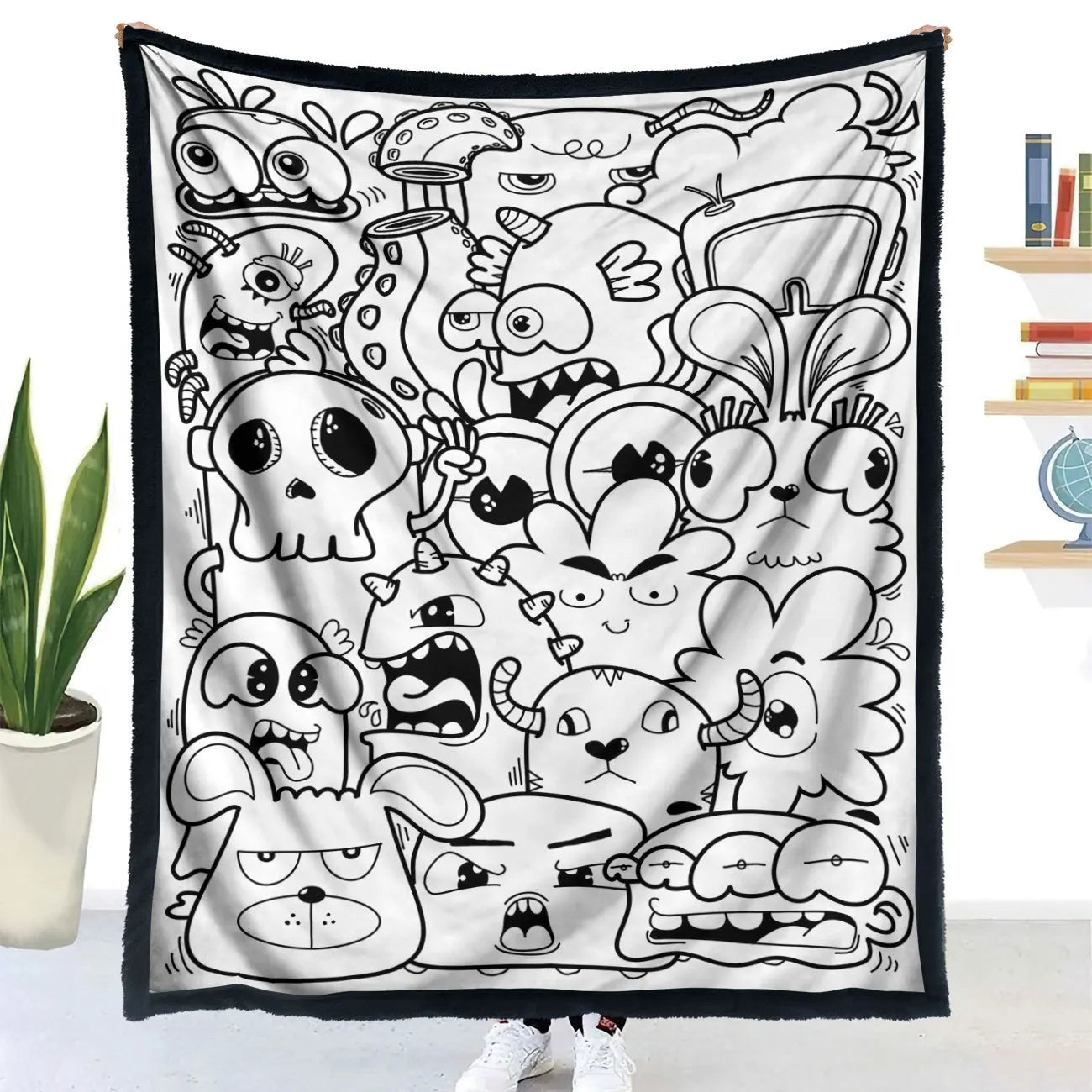 Handmade DIY Coloring Blanket Animal Design Color Your Own Blanket Interactive Parent Child Art Blanket For Kids Family Fun