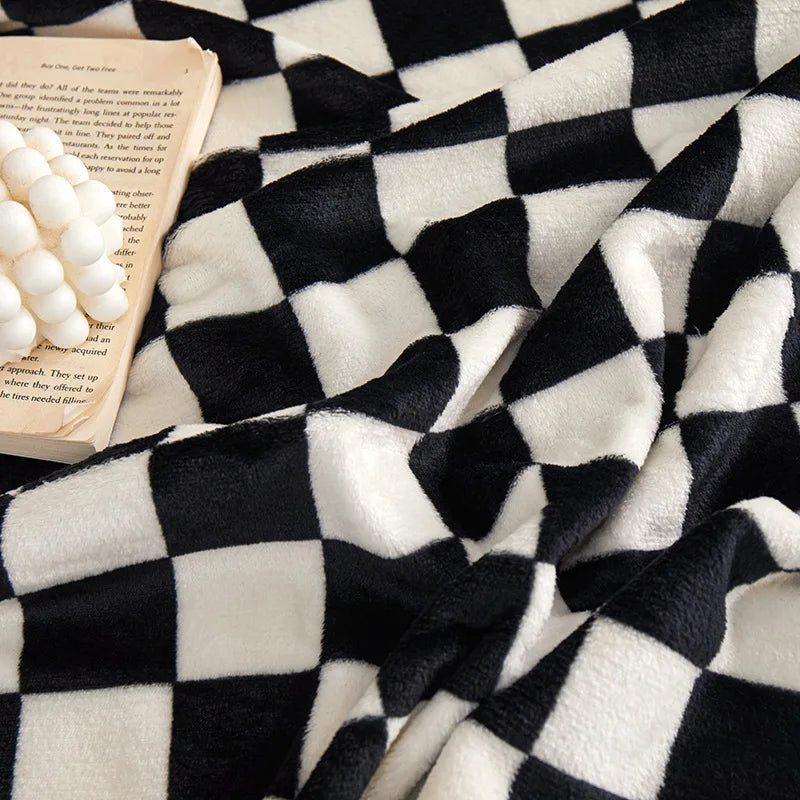 Ins Checkerboard Blanket Classic Plaid Sofa Blanket Spring and Summer Air Conditioning Blanket Office Nap Shawl Cushion Sofa