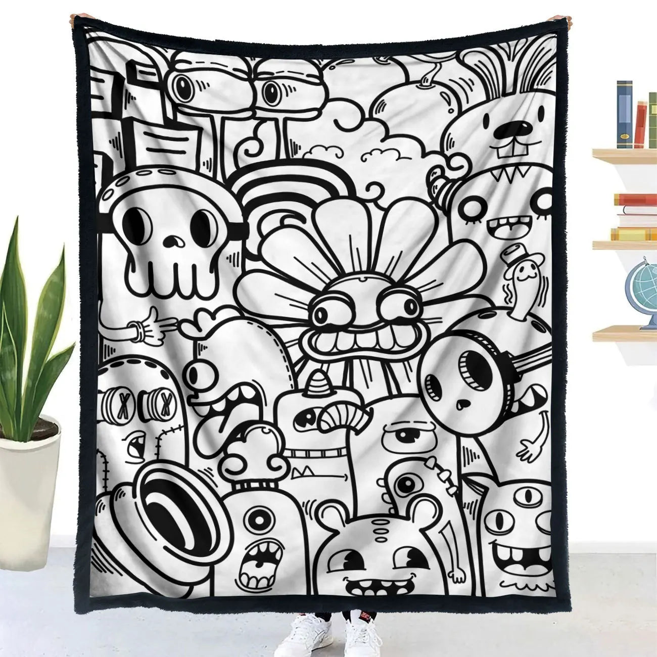 Handmade DIY Coloring Blanket Animal Design Color Your Own Blanket Interactive Parent Child Art Blanket For Kids Family Fun