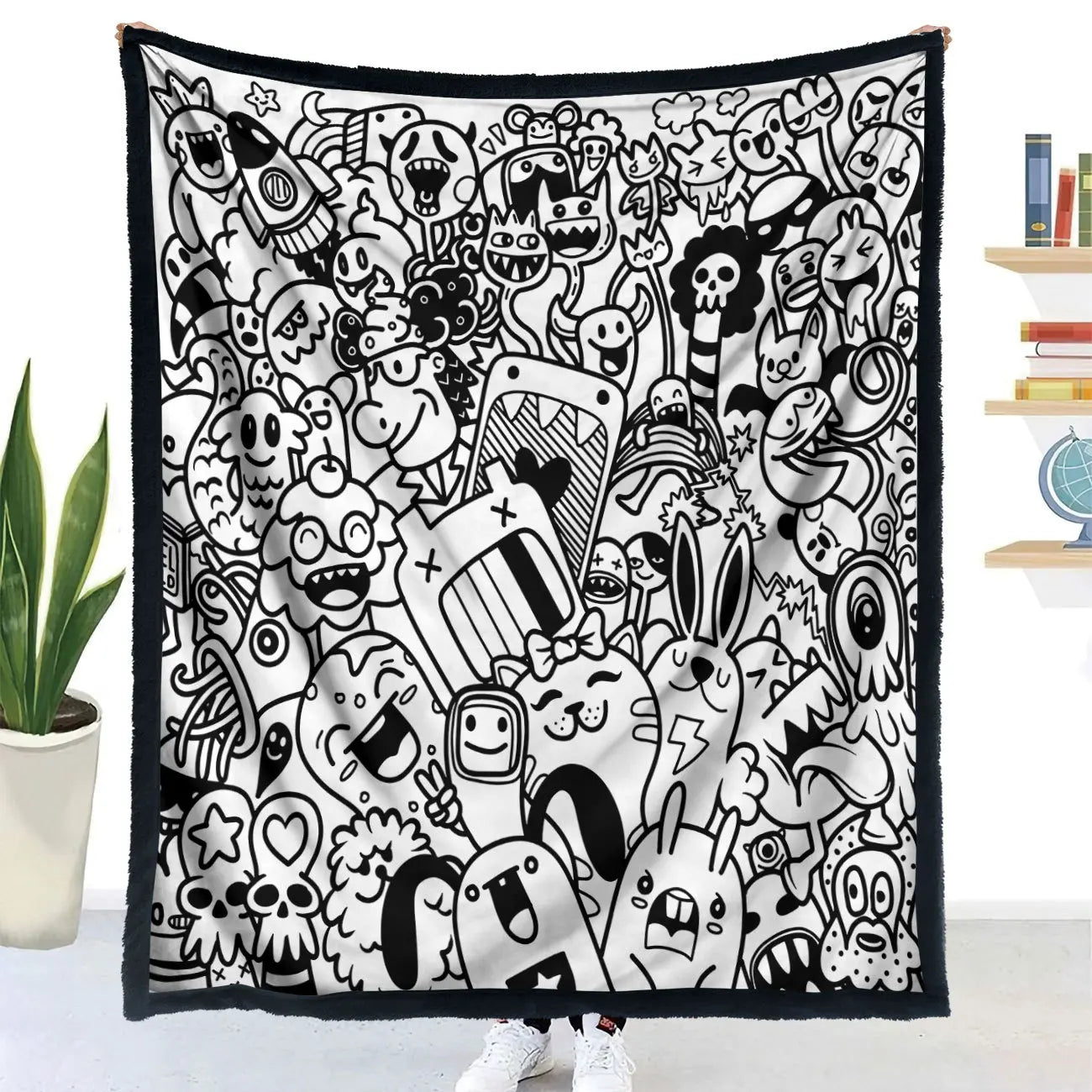 Handmade DIY Coloring Blanket Animal Design Color Your Own Blanket Interactive Parent Child Art Blanket For Kids Family Fun