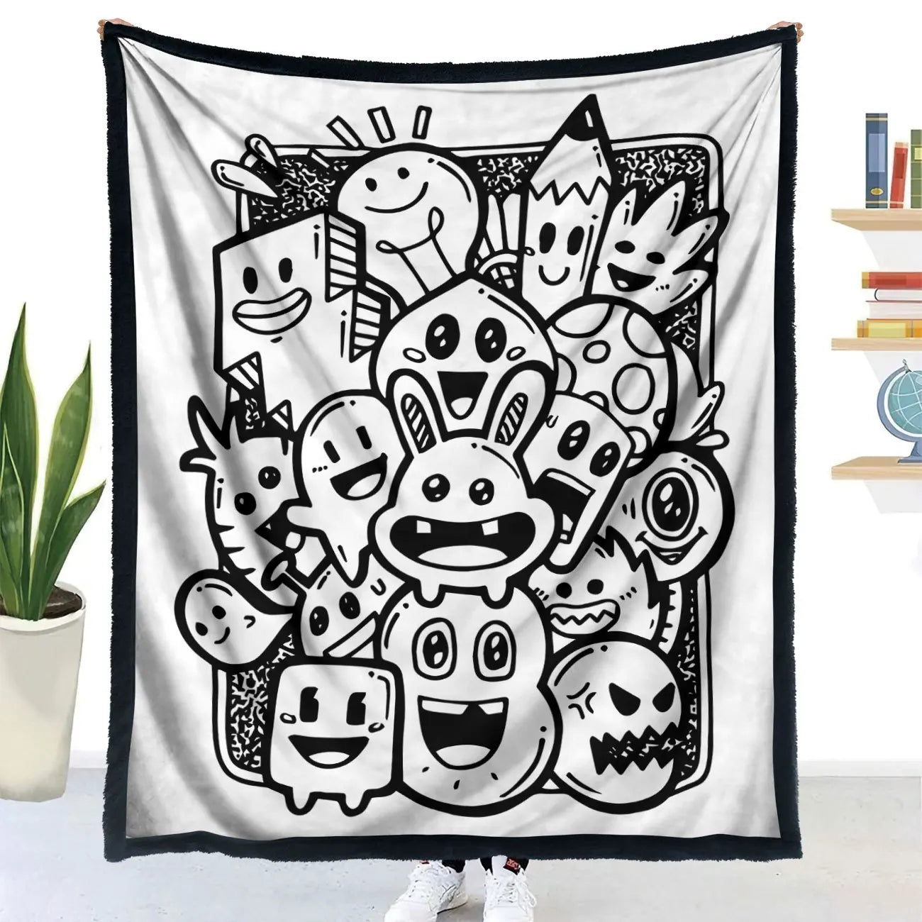 Handmade DIY Coloring Blanket Animal Design Color Your Own Blanket Interactive Parent Child Art Blanket For Kids Family Fun