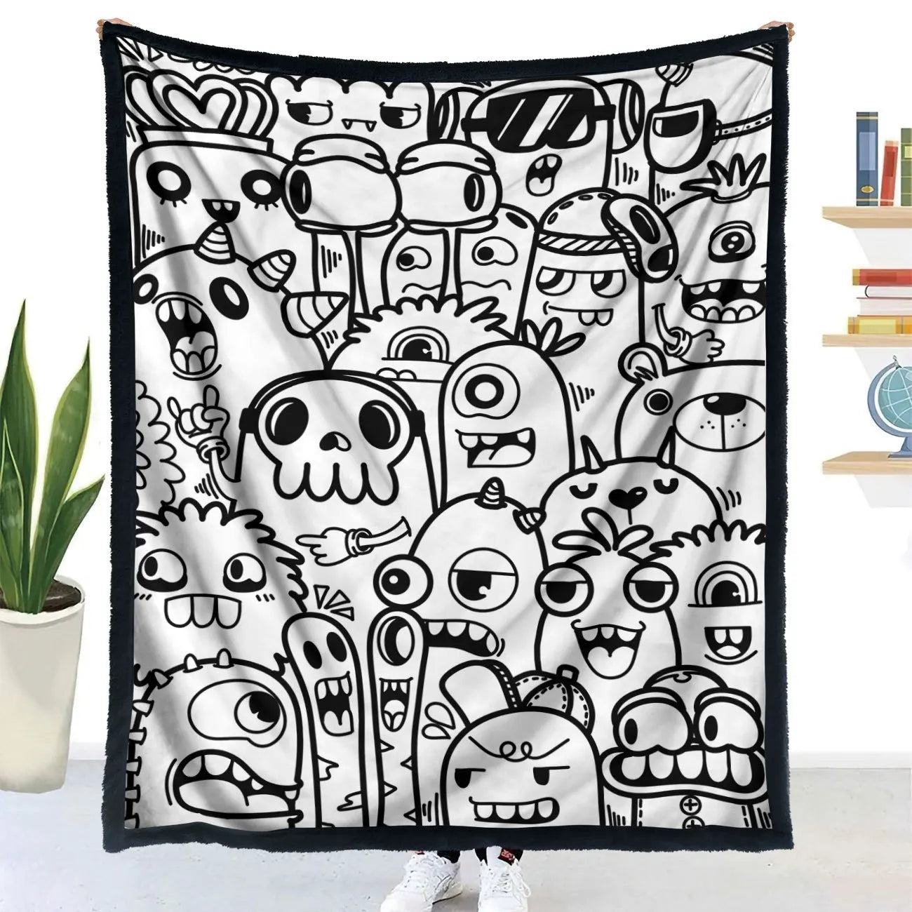 Handmade DIY Coloring Blanket Animal Design Color Your Own Blanket Interactive Parent Child Art Blanket For Kids Family Fun