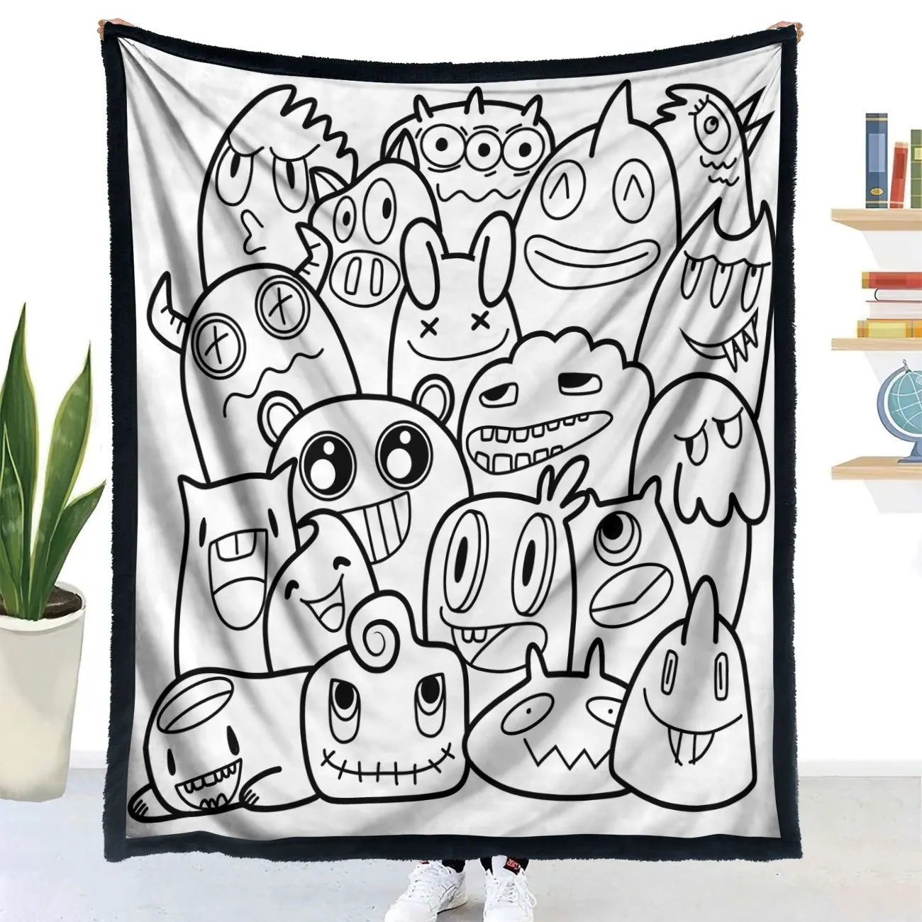 Handmade DIY Coloring Blanket Animal Design Color Your Own Blanket Interactive Parent Child Art Blanket For Kids Family Fun