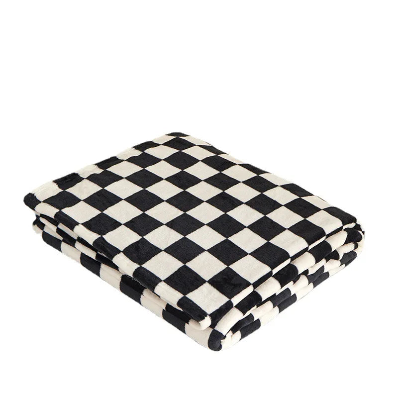 Ins Checkerboard Blanket Classic Plaid Sofa Blanket Spring and Summer Air Conditioning Blanket Office Nap Shawl Cushion Sofa